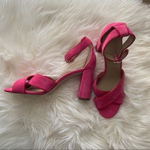 Ann Taylor block heel suede sandal